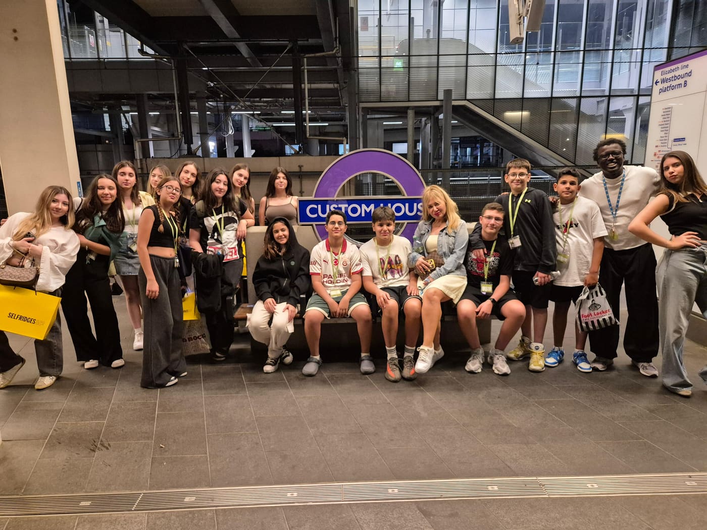 Campers together at a London Underground station