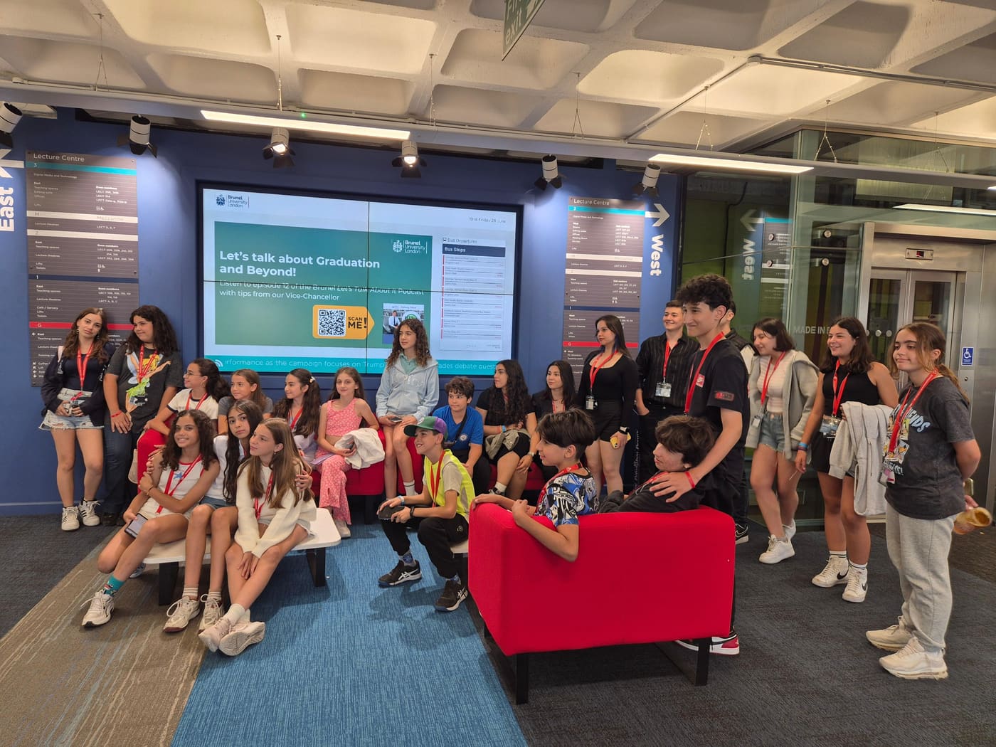 Campers visiting a university in London